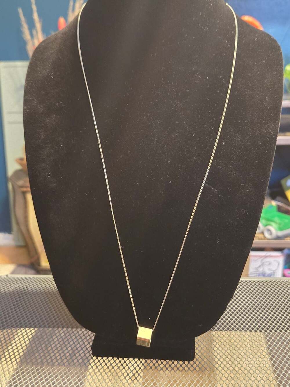 Claire's Gold Tone Cube Pendant Necklace